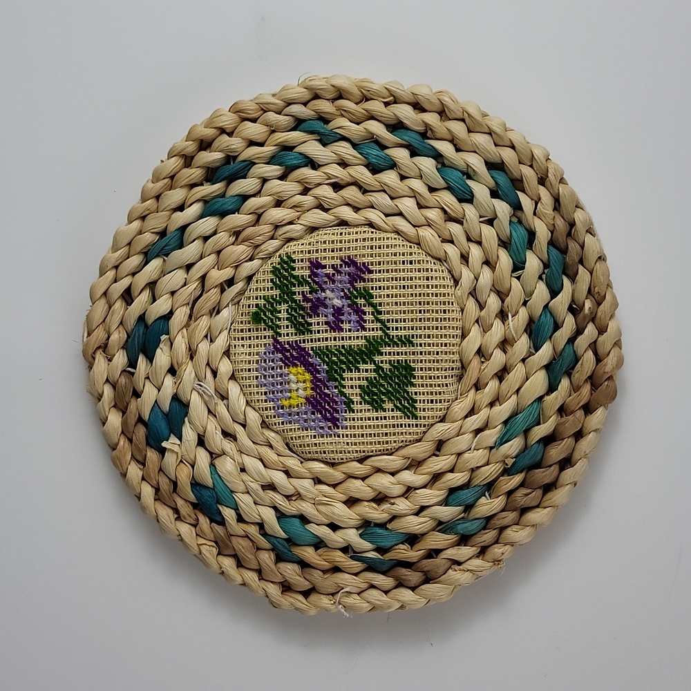 Vintage Boho Floral Woven Trivet